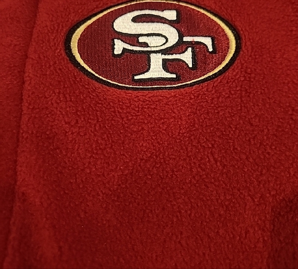 STARTER Vintage 90s Red Embroidered SF 49ers Pullover Fleece Jacket - Picture 3 of 6
